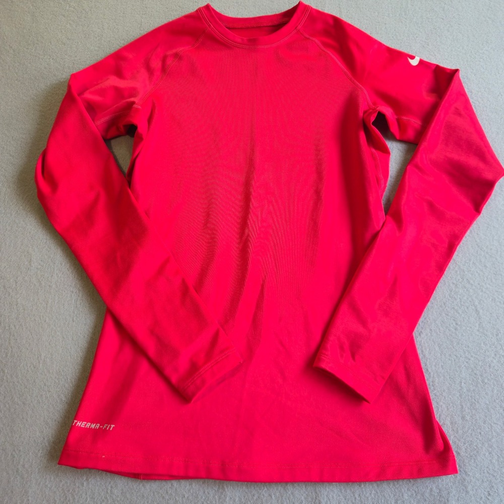 Nike Therma-FIT Training Top Mens Medium Red‎ Long Sleeve Thumbhole 380996-691